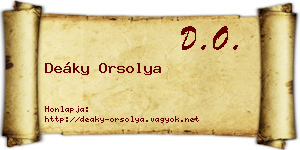 Deáky Orsolya névjegykártya